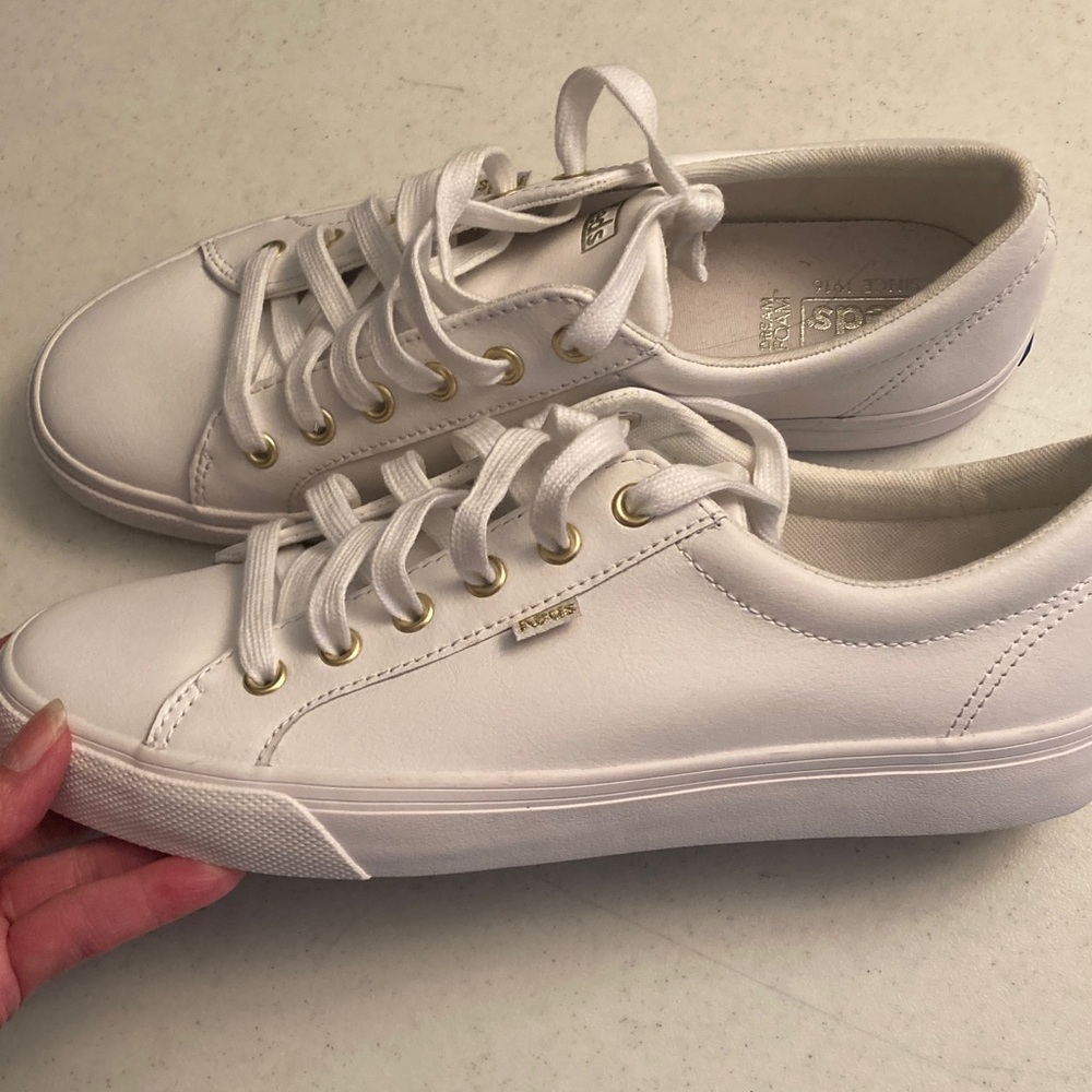 NWOT Keds White Sneakers with Gold Details - Picture 9 of 9